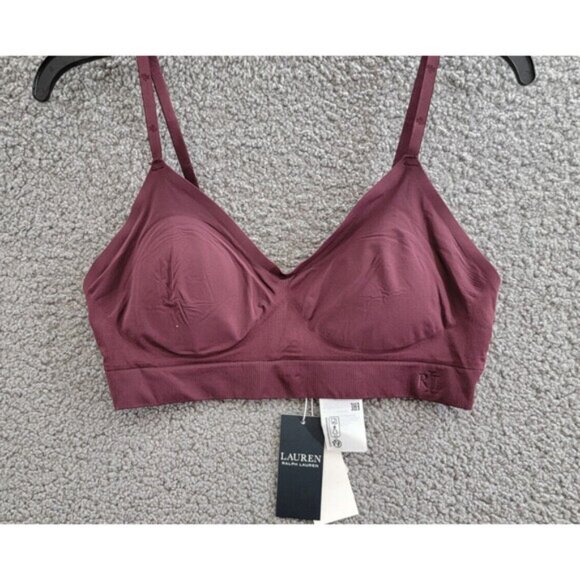 Lauren Ralph Lauren Luxe Smoothing Wireless Bralette Women Lg Pino Noir New - Picture 9 of 12